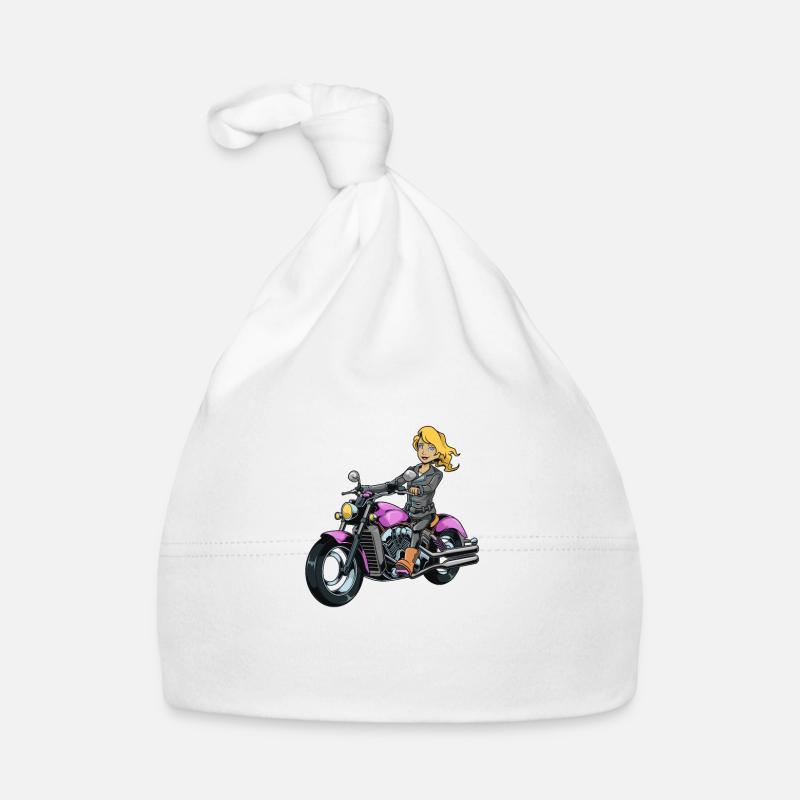 Girl on motorcycle Organic Baby Cap