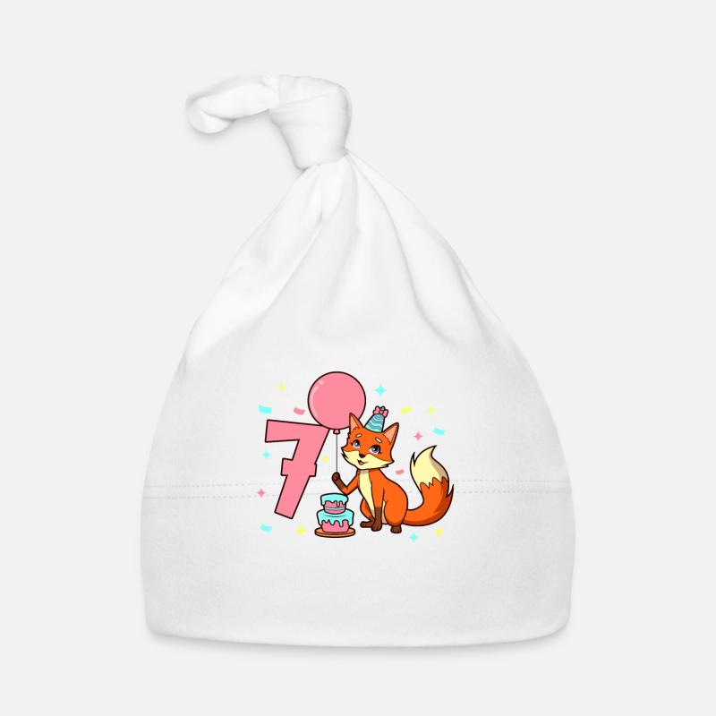 Mit Fuchs - Mädchen Geburtstag 7 Jahre Baby Bio-Mütze