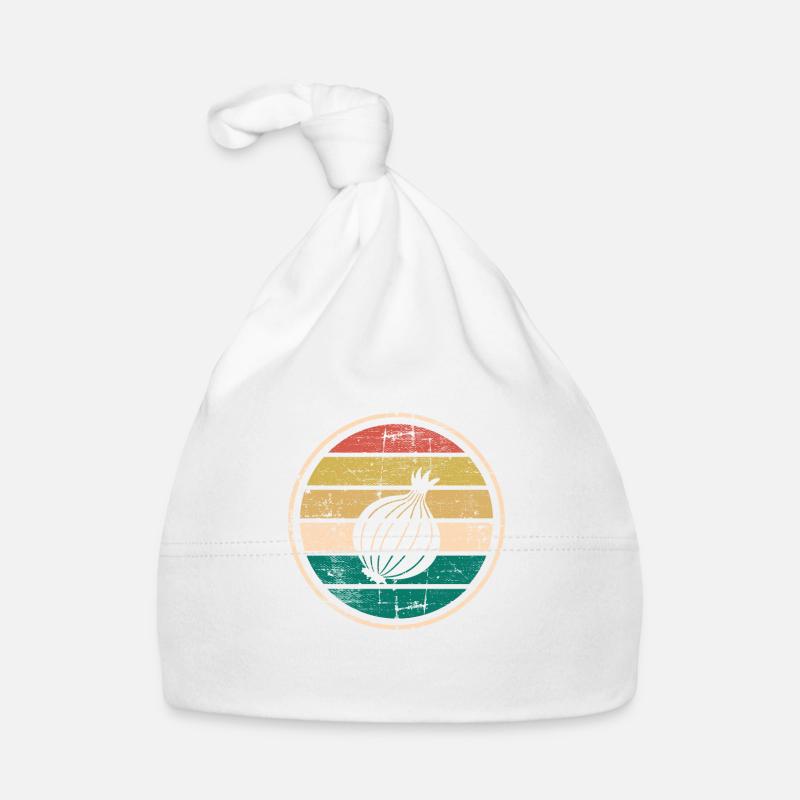 Oignon Lover Retro Vegetables Vegan Idée cadeau Bonnet bio Bébé