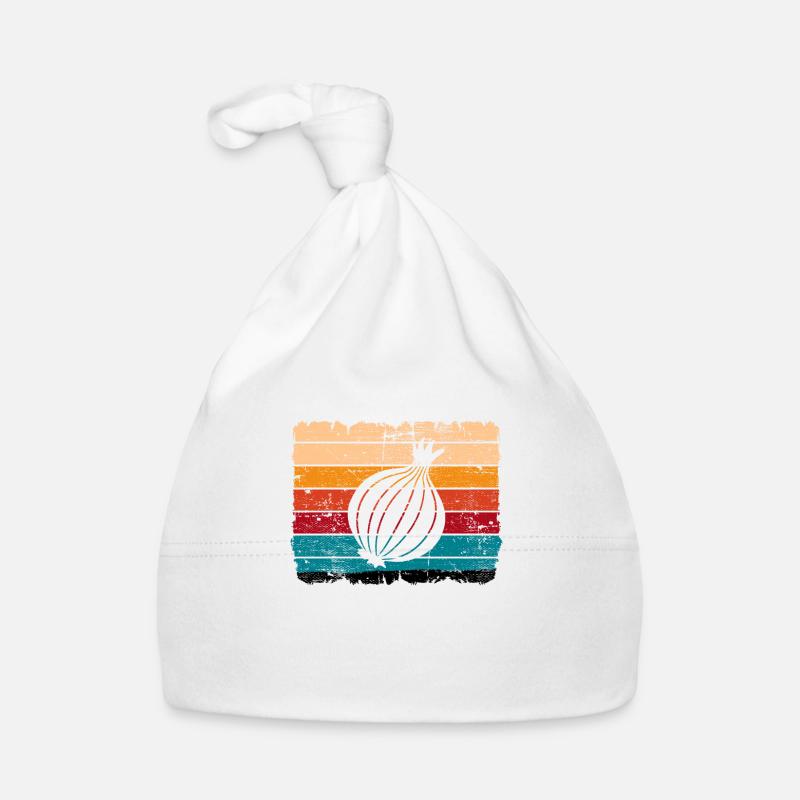 Onion Lover Retro Vegetables Vegan Gift idea Baby Bio-Mütze