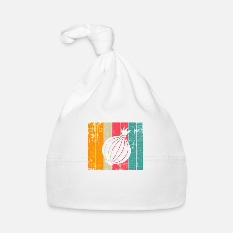 Oignon Lover Retro Vegetables Vegan Idée cadeau Bonnet bio Bébé