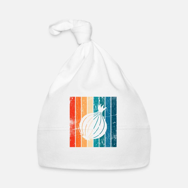 Oignon Lover Retro Vegetables Vegan Idée cadeau Bonnet bio Bébé