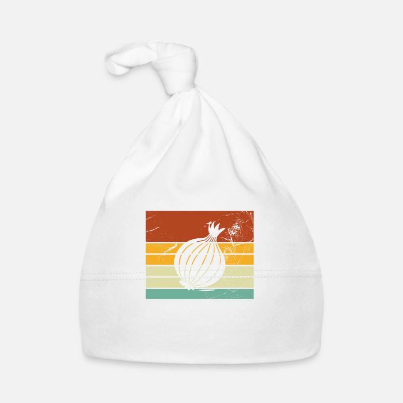 Oignon Lover Retro Vegetables Vegan Idée cadeau Bonnet bio Bébé