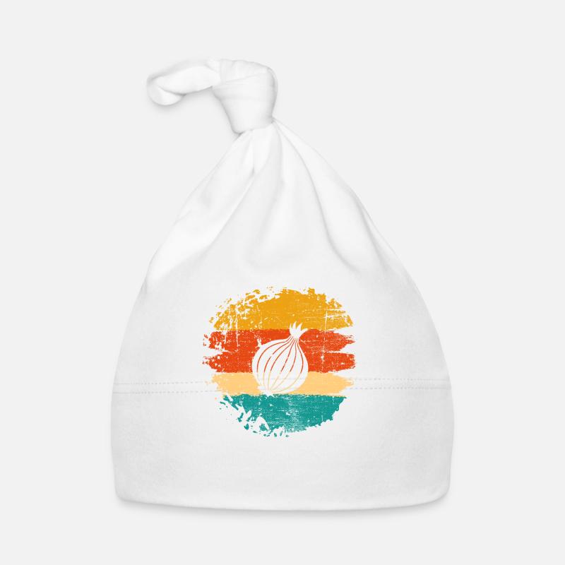 Oignon Lover Retro Vegetables Vegan Idée cadeau Bonnet bio Bébé