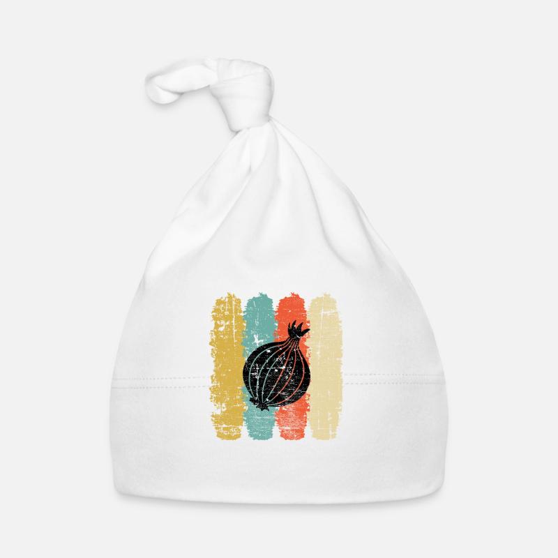 Onion Lover Retro Vegetables Vegan Gift idea Organic Baby Cap