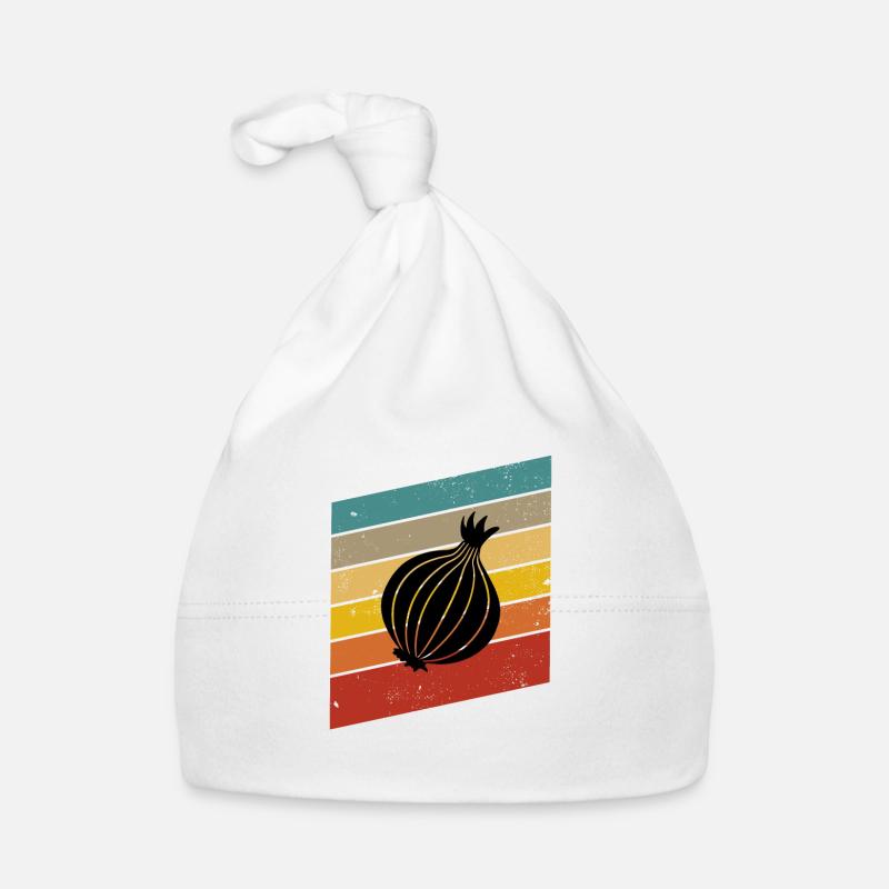 Oignon Lover Retro Vegetables Vegan Idée cadeau Bonnet bio Bébé