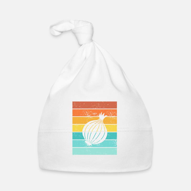 Oignon Lover Retro Vegetables Vegan Idée cadeau Bonnet bio Bébé
