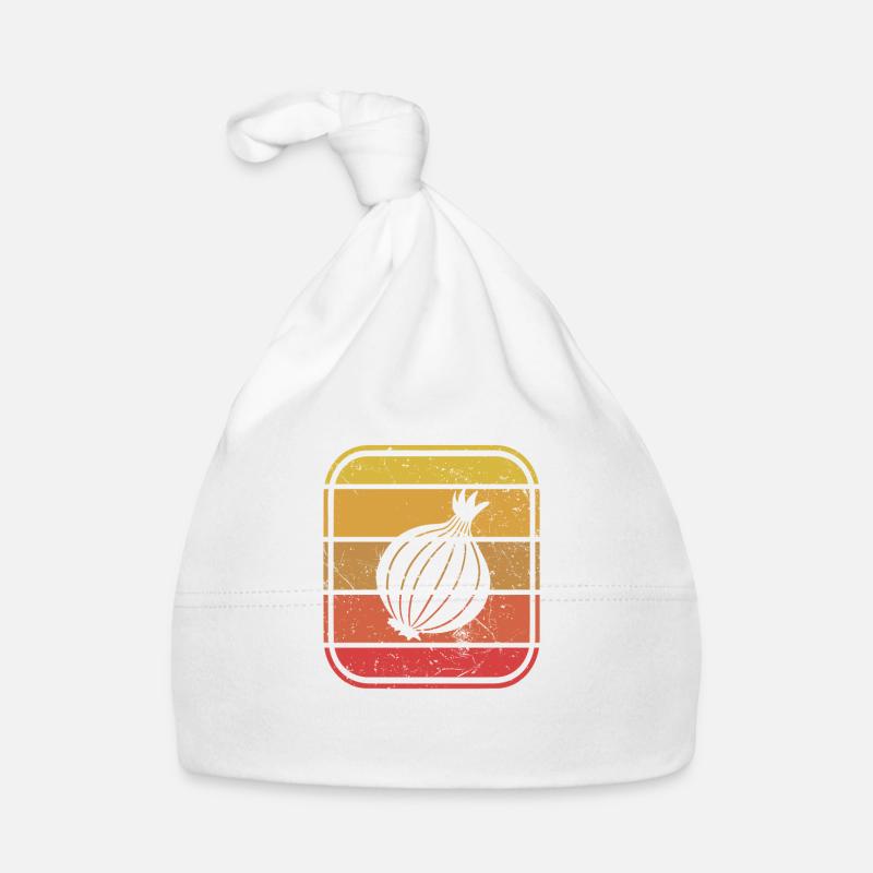 Oignon Lover Retro Vegetables Vegan Idée cadeau Bonnet bio Bébé