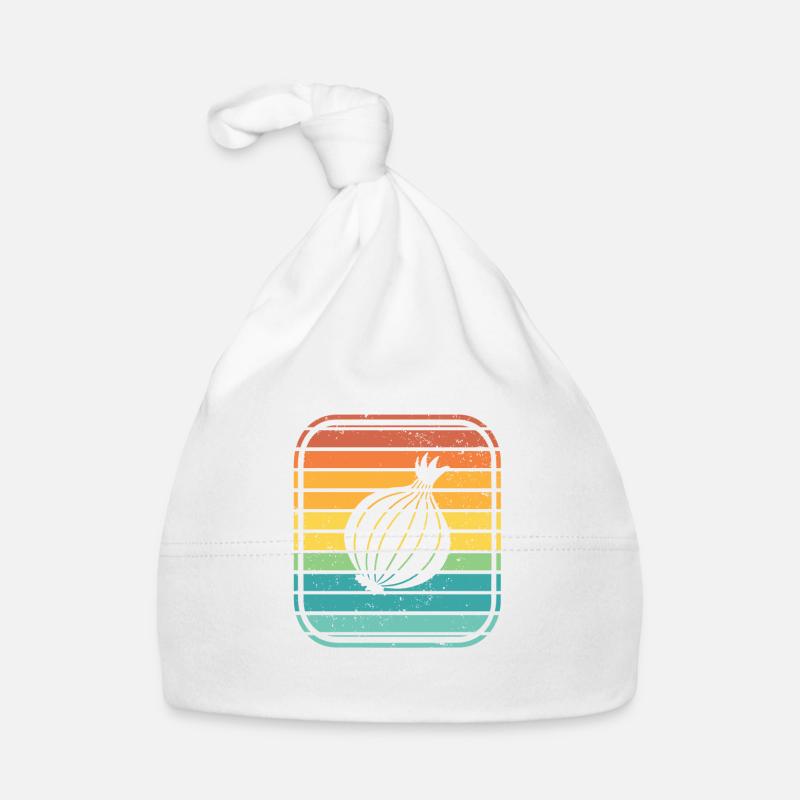 Oignon Lover Retro Vegetables Vegan Idée cadeau Bonnet bio Bébé