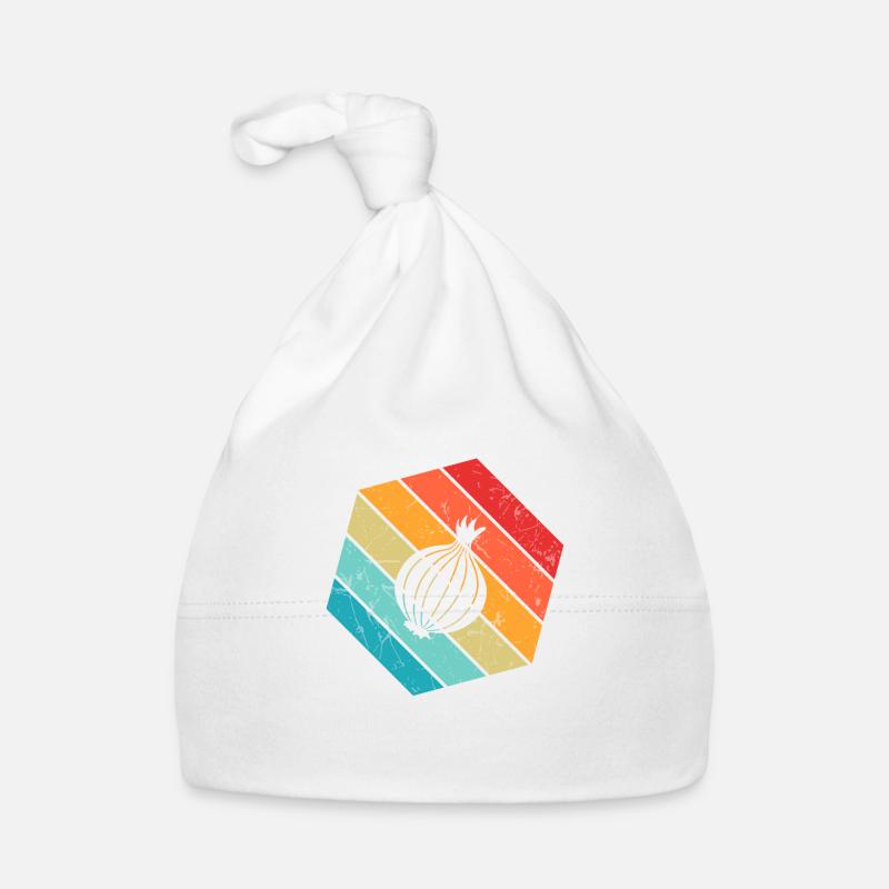 Oignon Lover Retro Vegetables Vegan Idée cadeau Bonnet bio Bébé