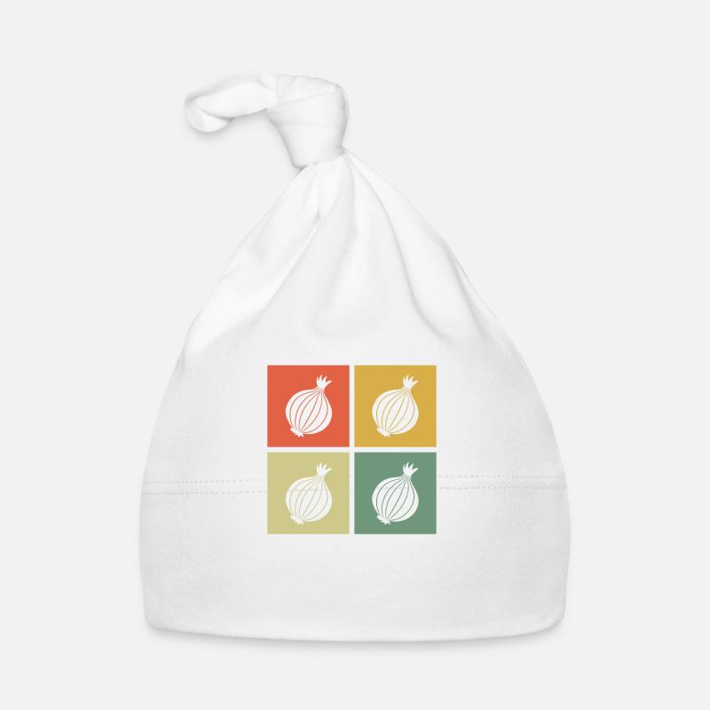 Oignon Lover Retro Vegetables Vegan Idée cadeau Bonnet bio Bébé