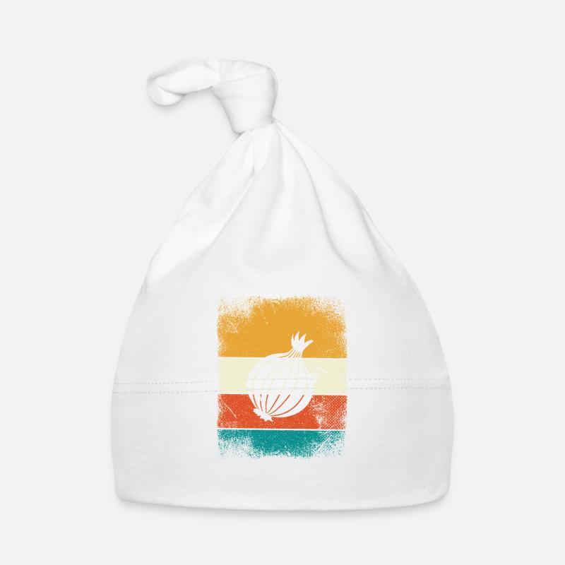 Oignon Lover Retro Vegetables Vegan Idée cadeau Bonnet bio Bébé