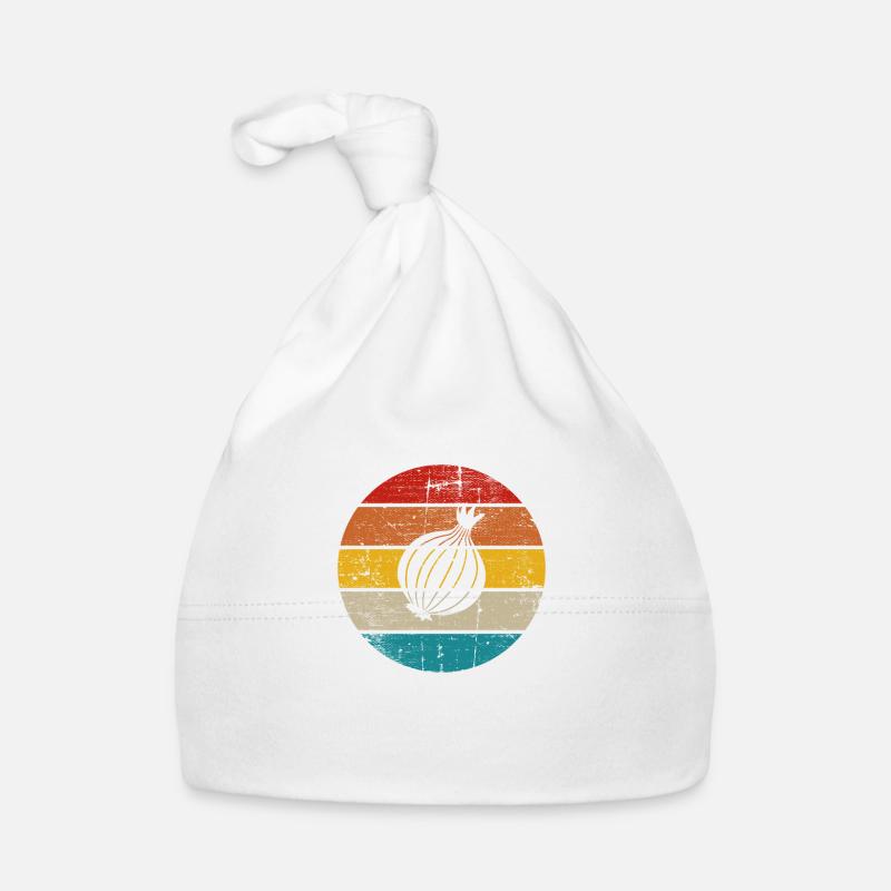 Onion Lover Retro Vegetables Vegan Gift idea Baby Bio-Mütze