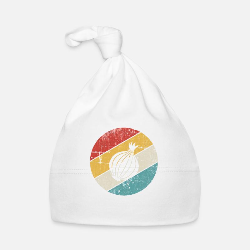 Oignon Lover Retro Vegetables Vegan Idée cadeau Bonnet bio Bébé