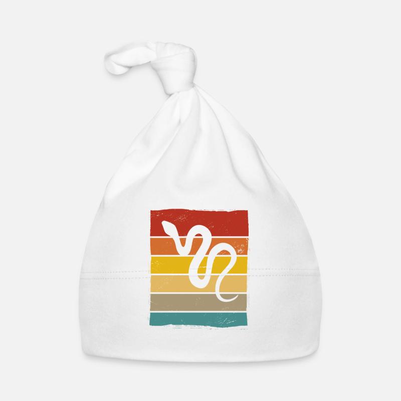 Snake Retro Reptile Python Idée cadeau Bonnet bio Bébé