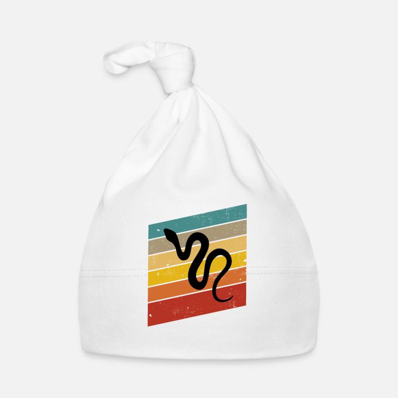 Snake Retro Reptile Python Idée cadeau Bonnet bio Bébé