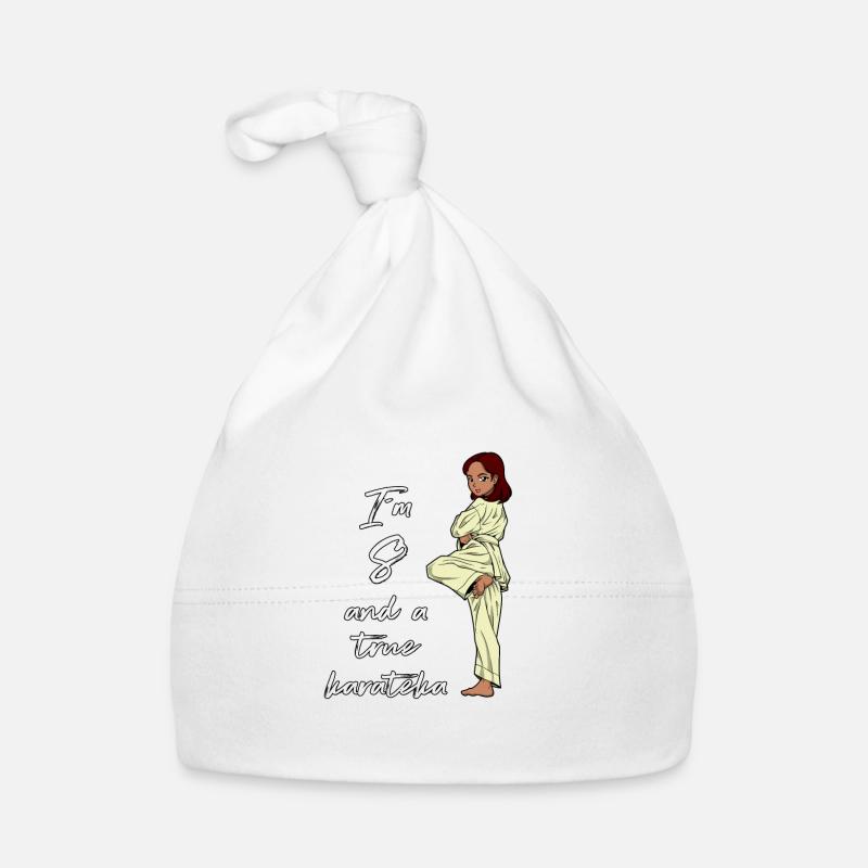 Ich bin 8 - Mädchen Karate Baby Bio-Mütze
