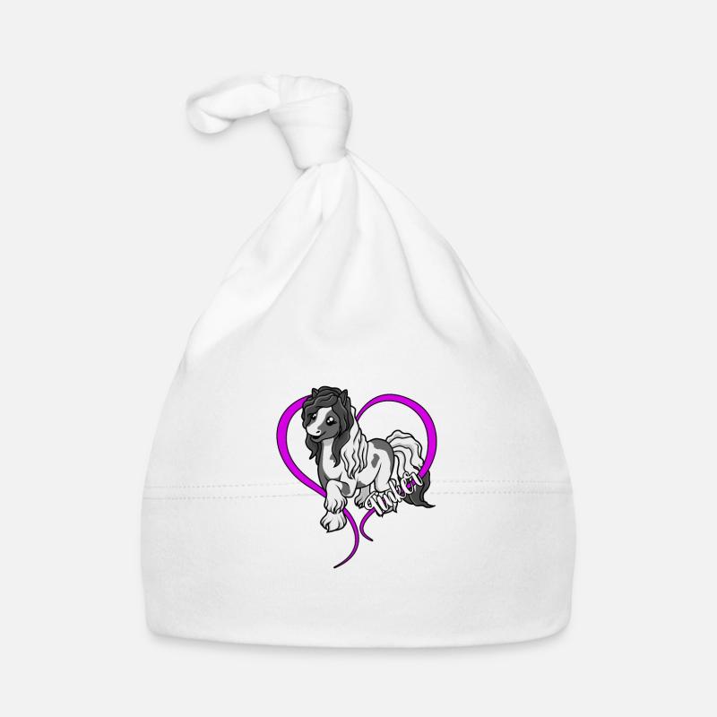 Amoureux des chevaux - Tinker - Bonnet bio Bébé - blanc