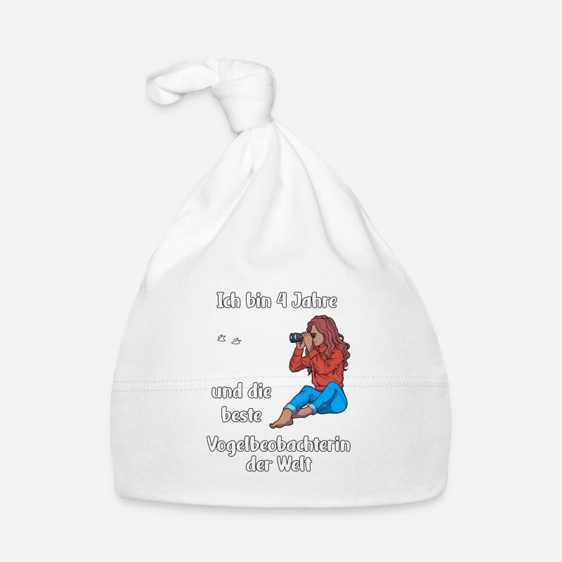 Ich bin 4 - Mädchen Vogelbeobachtung Baby Bio-Mütze