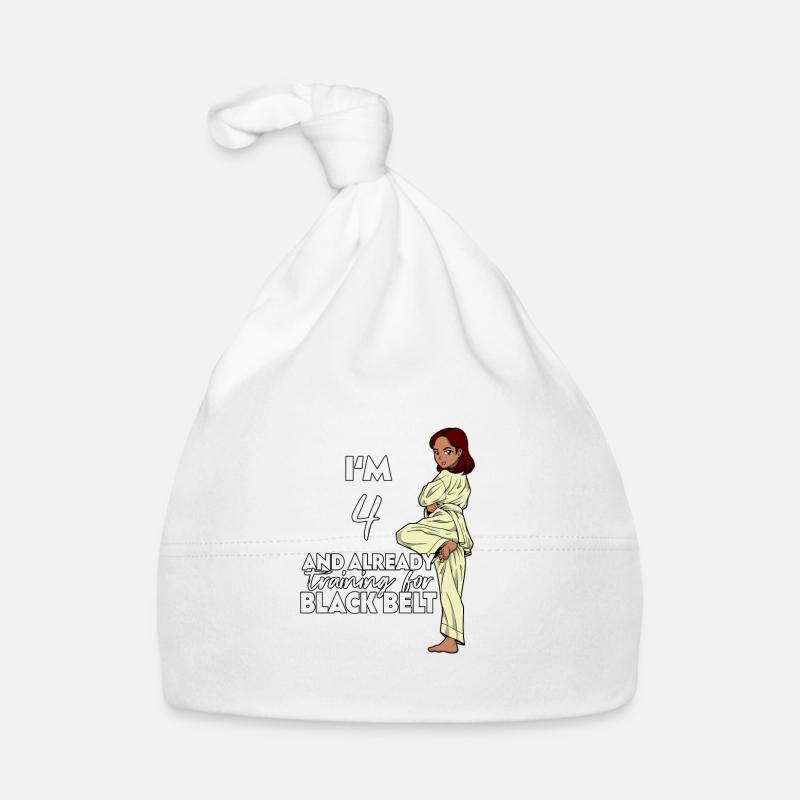 Ich bin 4 - Mädchen Karate Baby Bio-Mütze