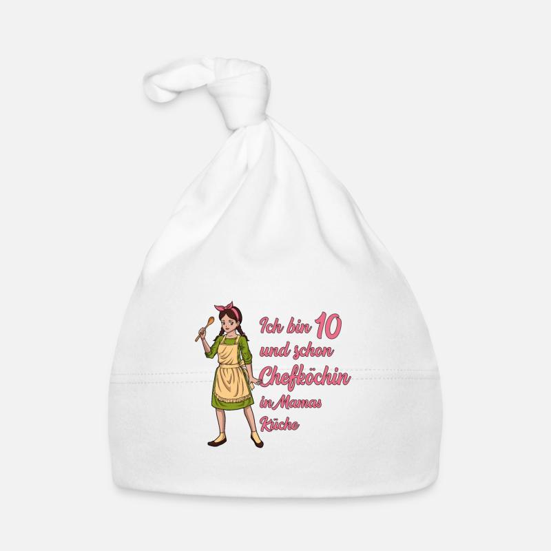 Ich bin 10 - Mädchen Koch Baby Bio-Mütze