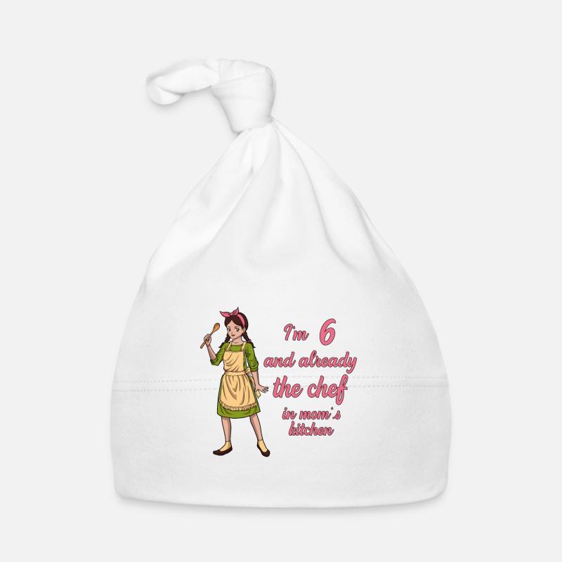 Ich bin 6 - Mädchen Koch Baby Bio-Mütze