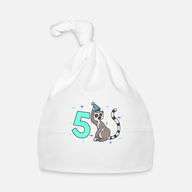 Avec lémurien - anniversaire des enfants 5 ans Bonnet bio Bébé