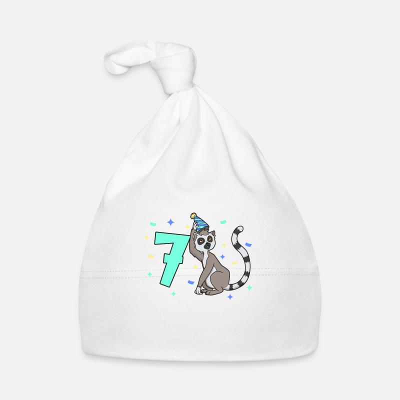 Avec lémurien - Anniversaire des enfants 7 ans Bonnet bio Bébé