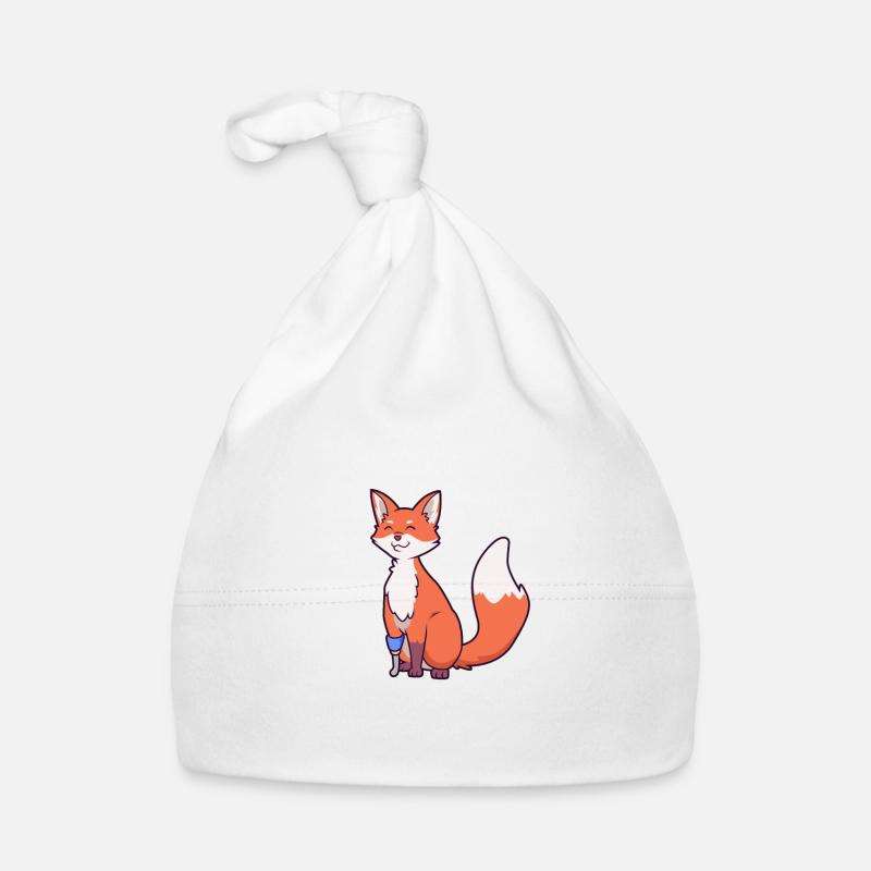Fox with prosthetic leg Organic Baby Cap