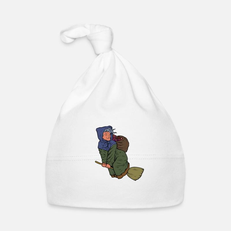 Avec des cadeaux de Noël sur des balais - Befana Bonnet bio Bébé