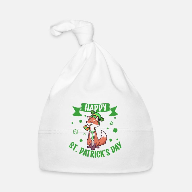 St Patricks Fuchs - Happy St Patricks Day Baby Bio-Mütze