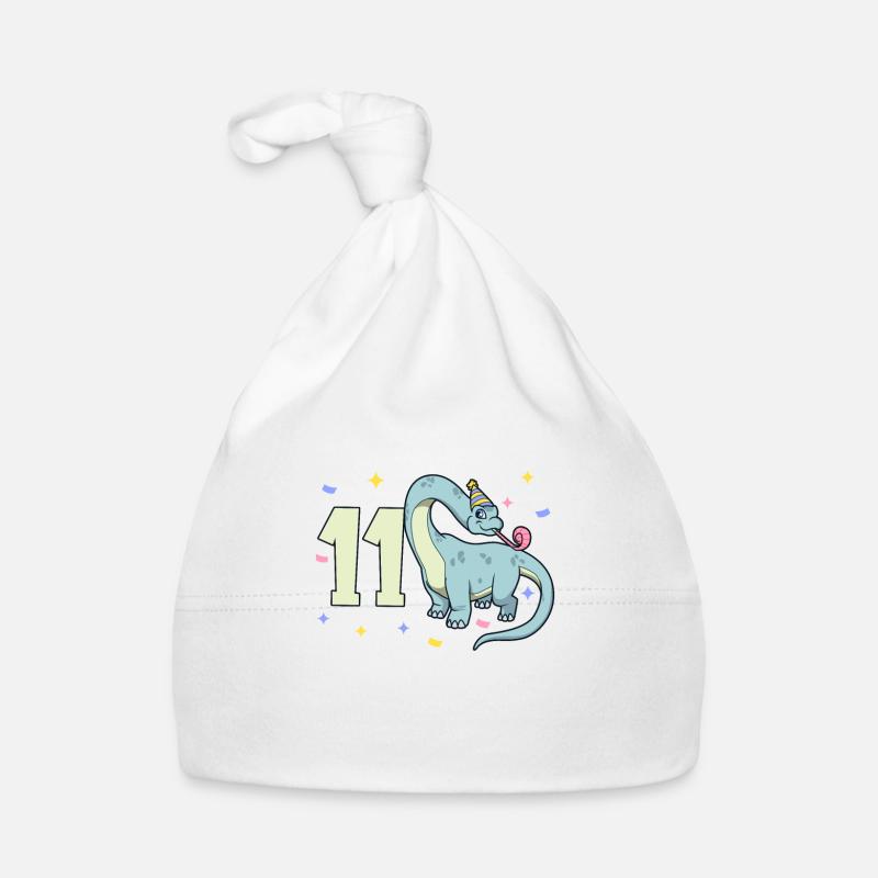 With Brachiosaurus - Children's Birthday 11 Years Organic Baby Cap