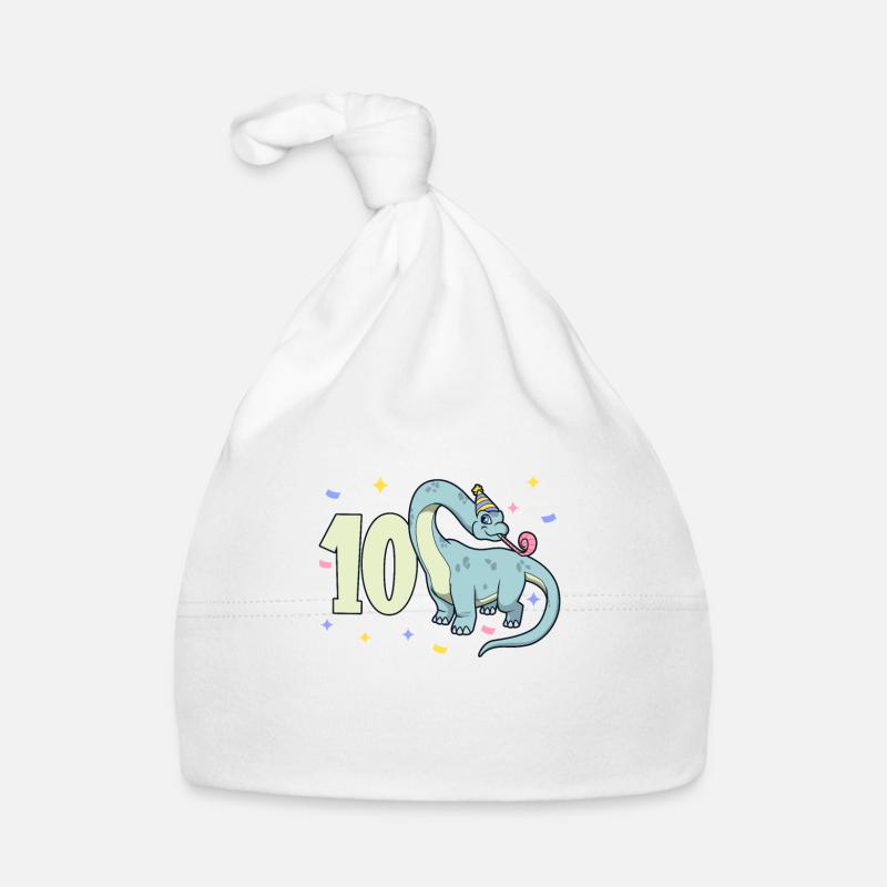 Mit Brachiosaurus - Kinder Geburtstag 10 Jahre Baby Bio-Mütze