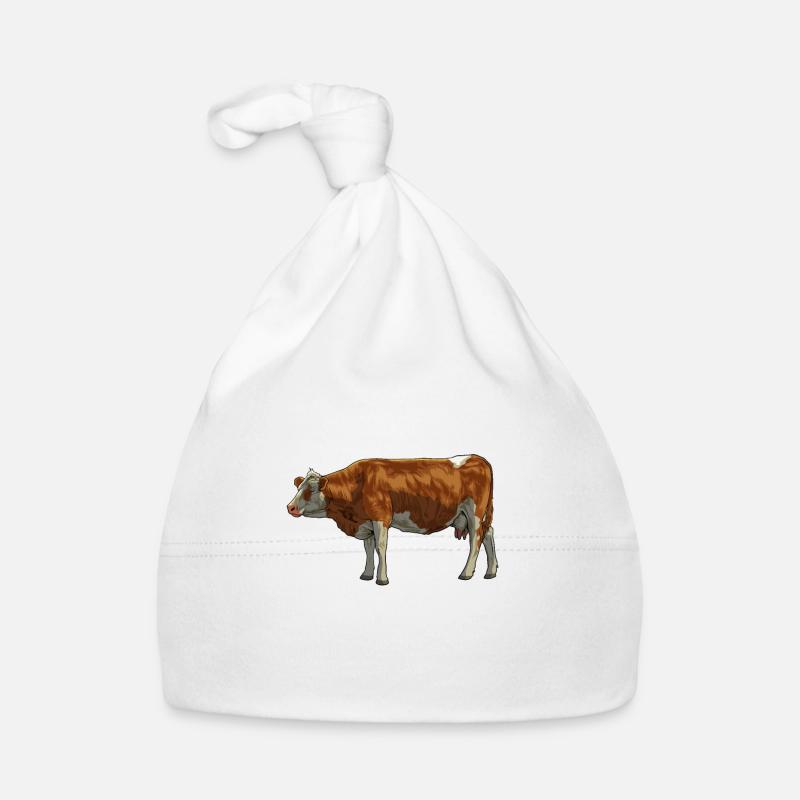 Zeichnung eines Simmental Rind Baby Bio-Mütze