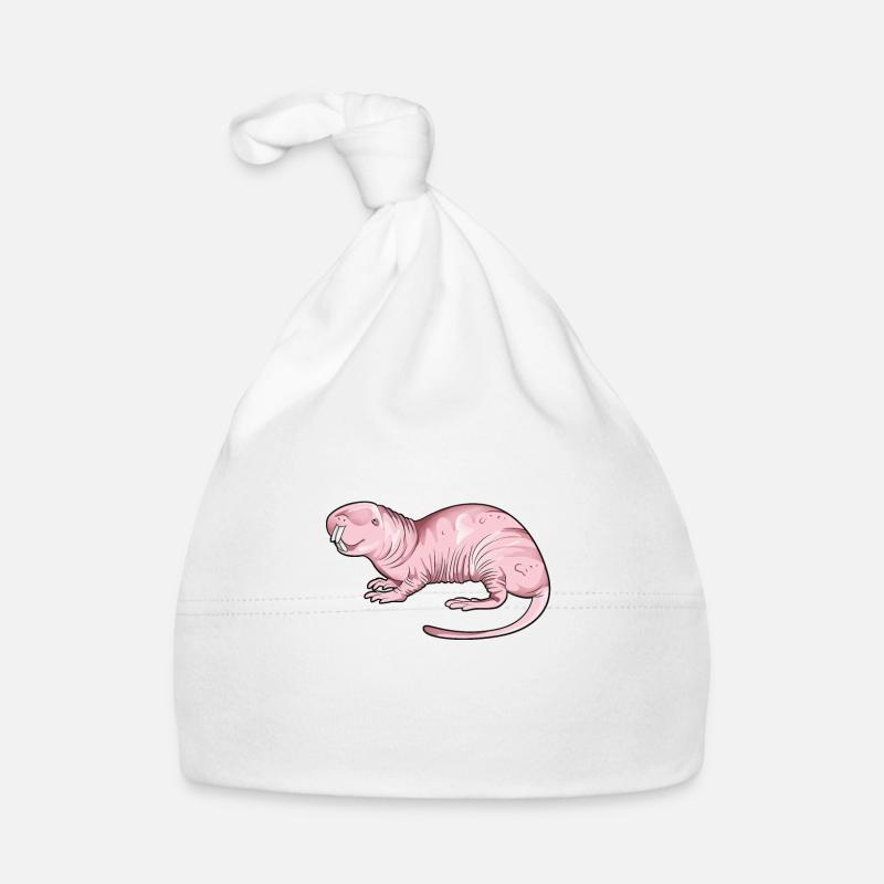 Zeichnung eines Nacktmull Baby Bio-Mütze
