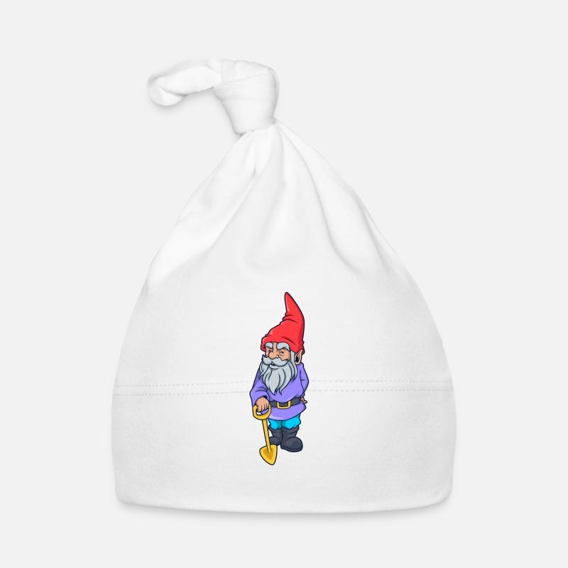 Gartenzwerg mit Schaufel Baby Bio-Mütze