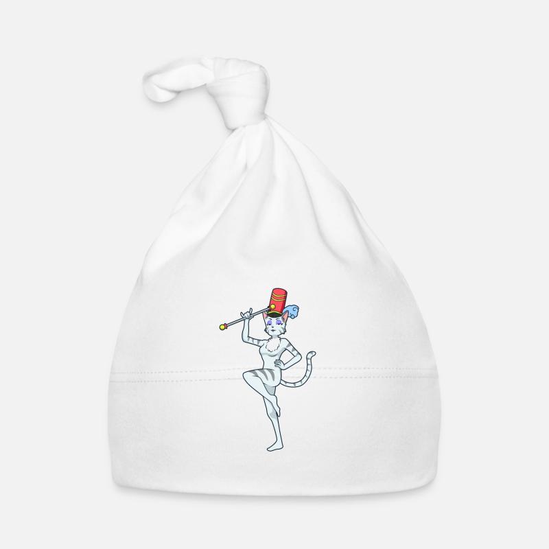 Comic Katze beim Twirling Baby Bio-Mütze