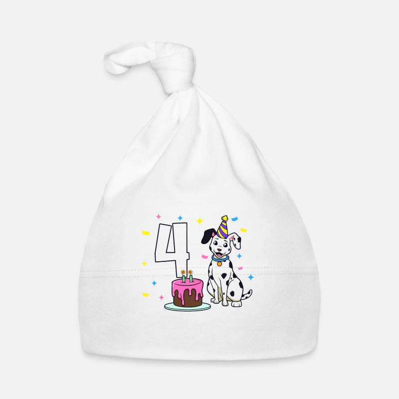 Mit Dalmatiner - Mädchen Geburtstag 4 Jahre Baby Bio-Mütze