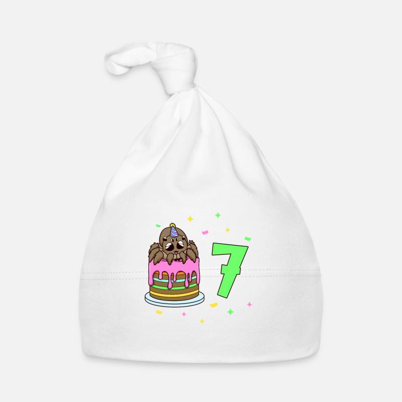 Avec araignée - Anniversaire des enfants 7 ans Bonnet bio Bébé