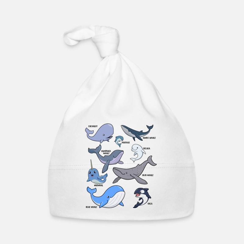 Viele verschiedene Walarten Baby Bio-Mütze