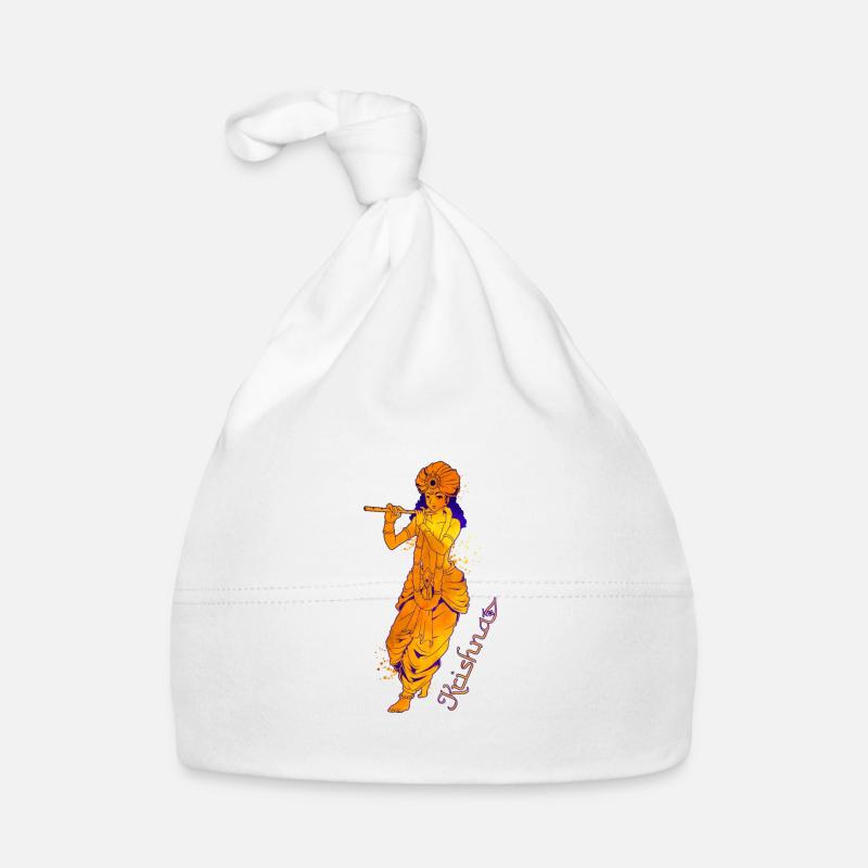 Hindu Gott - der blaue Flötenspieler Krishna Baby Bio-Mütze