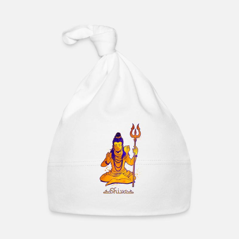 Dieu hindou - Shiva - Bonnet bio Bébé - blanc