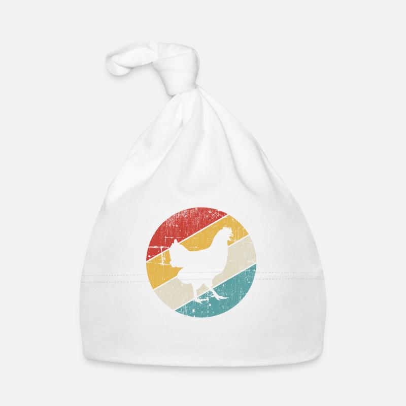 Chicken Chickens Rooster Farmer Retro Farm Gift Organic Baby Cap