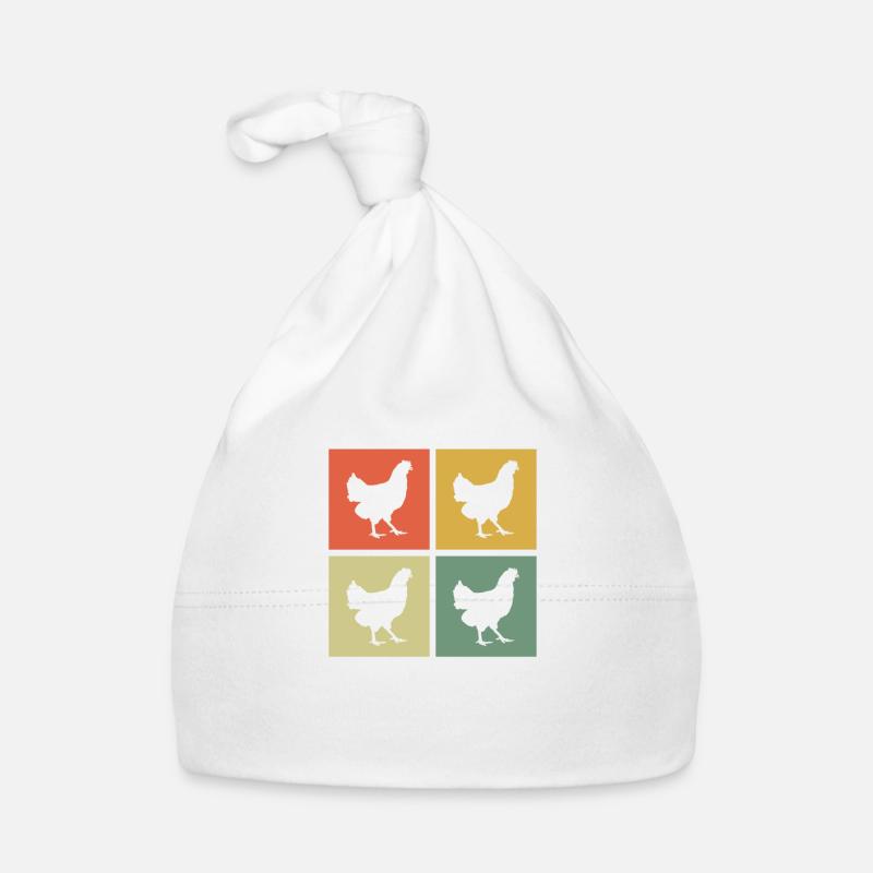 Chicken Chickens Rooster Farmer Retro Farm Gift Organic Baby Cap
