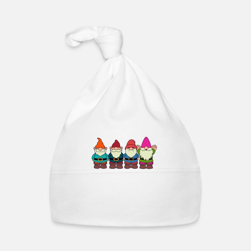 4 Gartenzwerge Baby Bio-Mütze