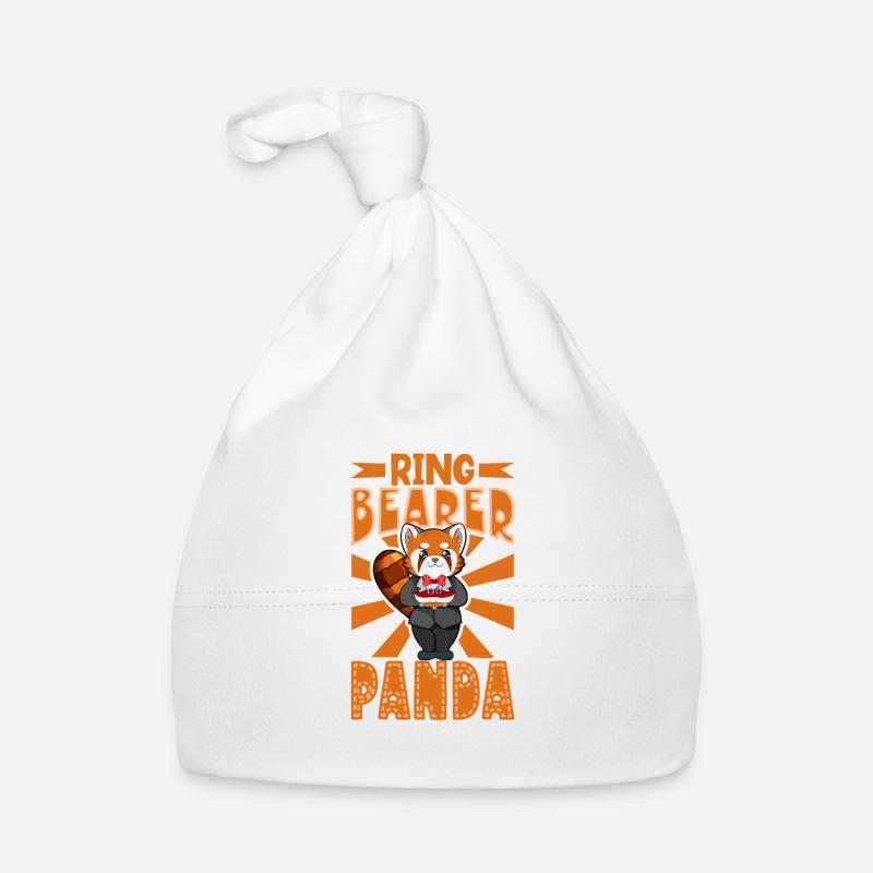 Roter Panda trägt die Eheringe - Ringträger Baby Bio-Mütze