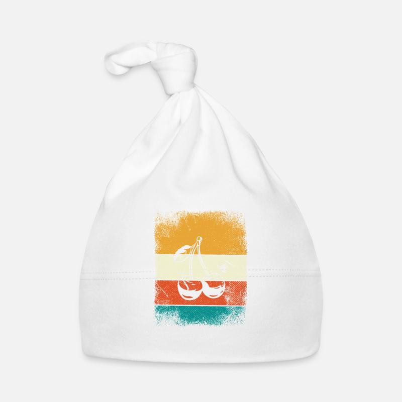 Kirsche Retro Obst Sommer Früchte Rot Geschenk Baby Bio-Mütze