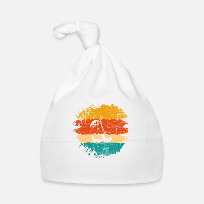 Cherry Retro Fruit Fruit Cherries Organic Baby Cap