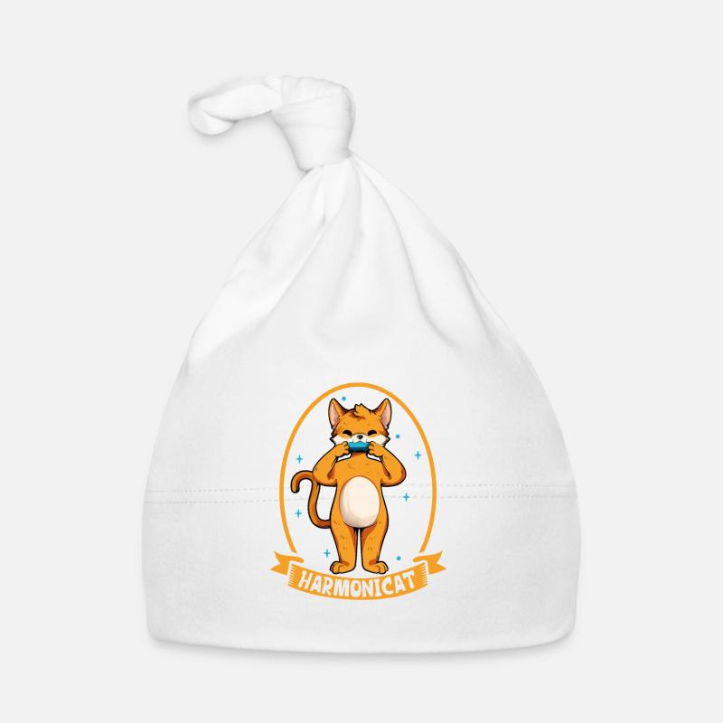 Harmonicat - Cat with harmonica Organic Baby Cap