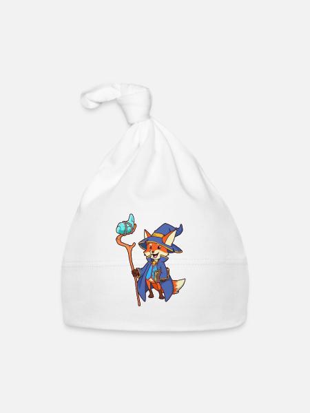 Zauberer Fuchs - Baby Bio-Mütze - Weiß - Vorne